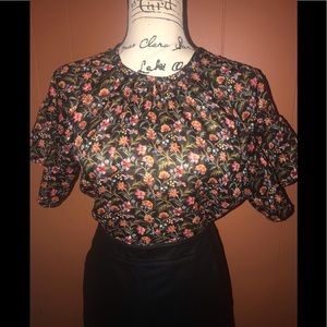 Shimmering floral bow back blouse by Loft